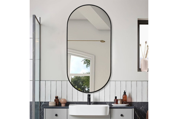 Callisto Oval Mirror - 60 x 120 cm - Black