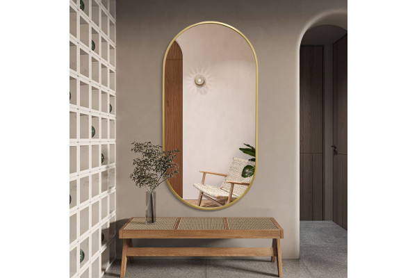 Titan Oval Mirror - 100 x 200 cm - Gold