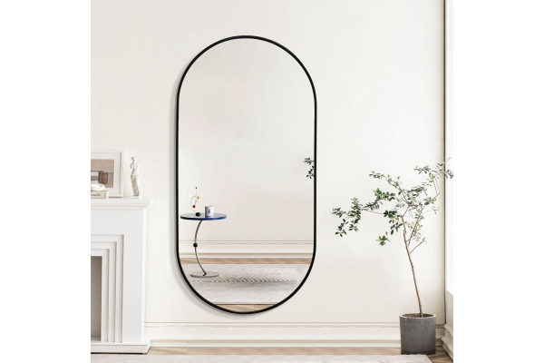 Titan Oval Mirror - 100 x 200 cm - Black