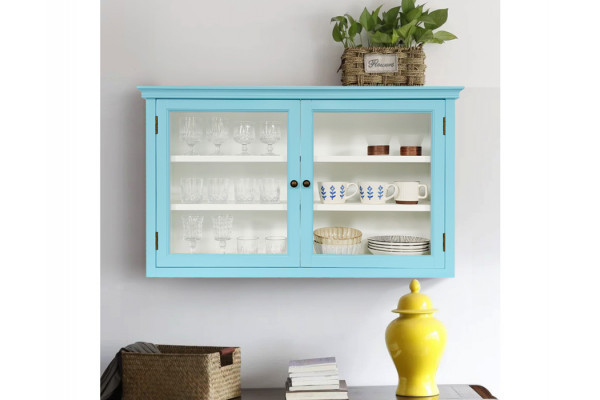 Gaia Wall-Mounted Display Cabinet Blue- 60 x...