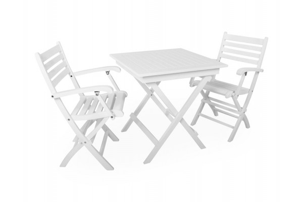 IBIZA WHITE 70x70 Cafe set with armrests