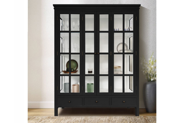 Leo Display Cabinet Black- 175 x 130 x  45 cm