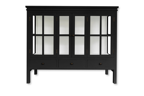 Dalia Display Cabinet - 110 x 130 x 45 cm Black