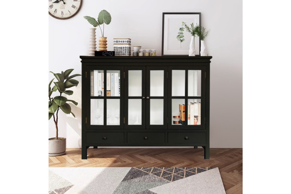 Dalia Display Cabinet - 110 x 130 x 45 cm Black