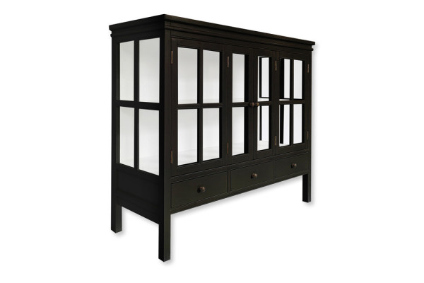 Dalia Display Cabinet - 110 x 130 x 45 cm Black