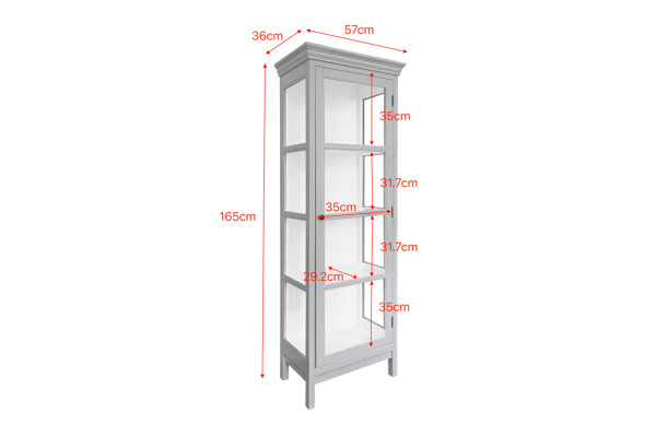 Kali Display Cabinet - 165 x 57 x 36 cm - Grey