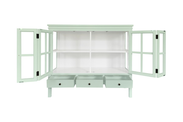 Dalia Display Cabinet - 110x130x45 cm, Green