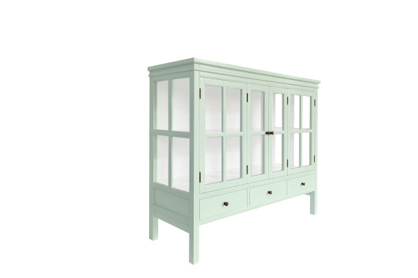 Dalia Display Cabinet - 110x130x45 cm, Green