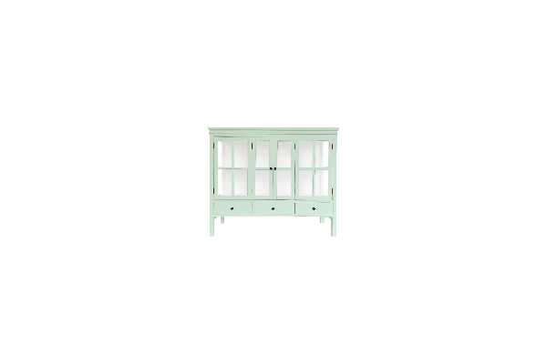 Dalia Display Cabinet - 110x130x45 cm, Green