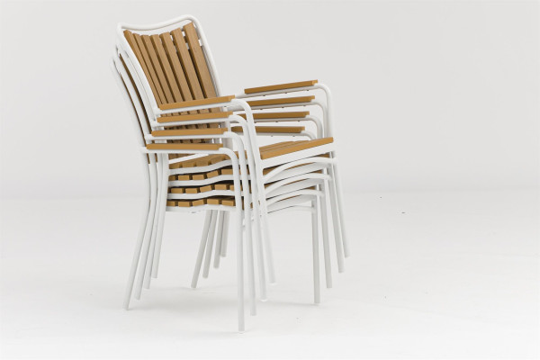 DaneLine Adam Stacking Chair - Nonwood - White