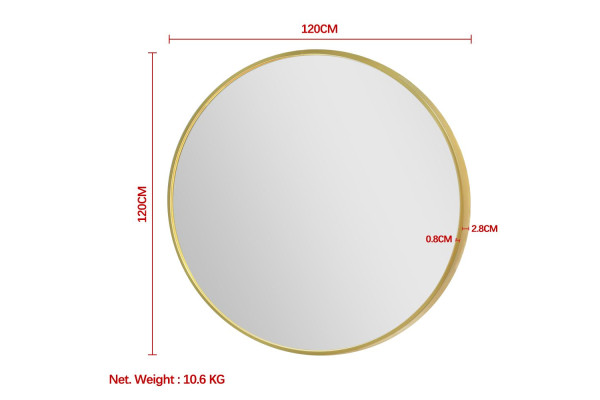 Merkur Round Mirror - Ø 120 cm - Gold