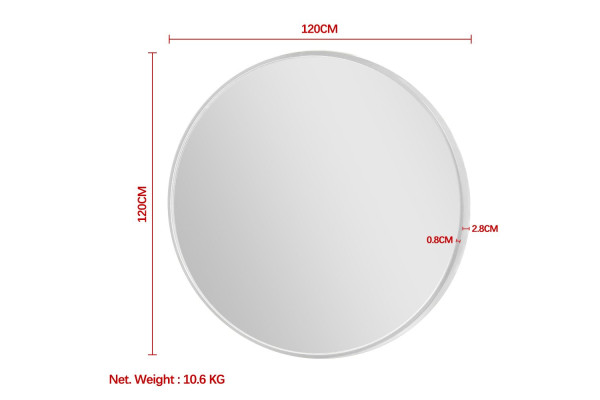 Mercury Mirror ROUND BRUSHED ALUMINIUM – Ø120 cm