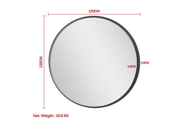 Merkur Round Mirror - Ø 120 cm - Black