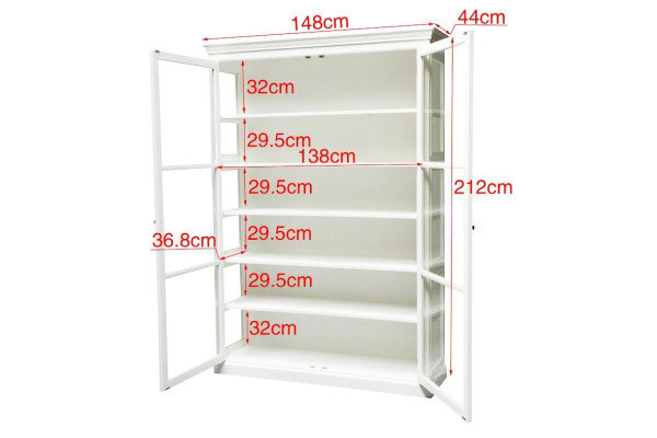 Fyn Display Cabinet White - 212 x 148 x 44 cm