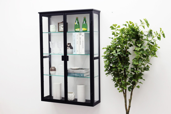 Fiona Wall-Hung Display Cabinet in Metal - 80 x...