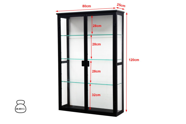 Fiona Wall-Hung Display Cabinet in Metal - 80 x...