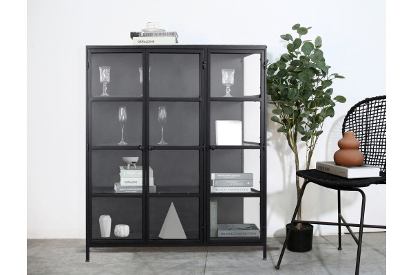 Zora Display Cabinet in Metal - wall/floor -...