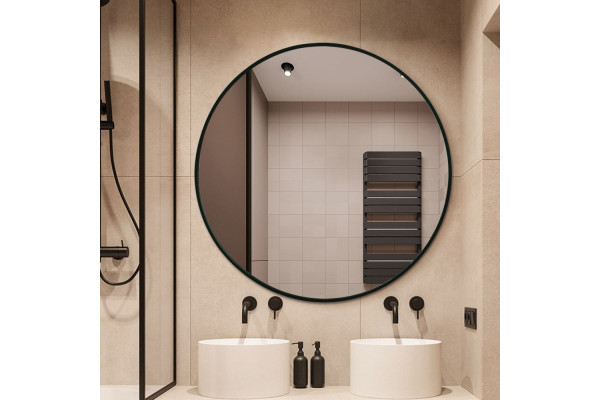 Mercury Mirror ROUND BLACK – Ø80 cm