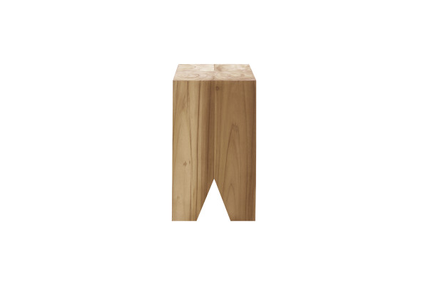 Teak square stool 4 legs