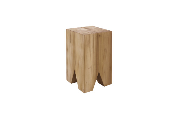 Teak square stool 4 legs