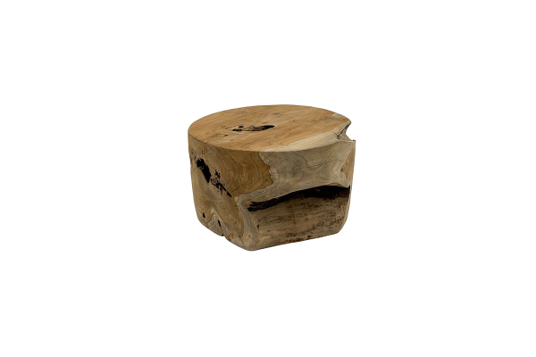 Teak root side table round