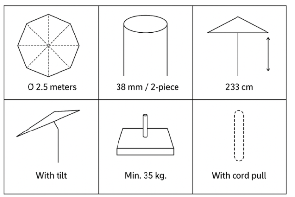 Sienna Parasol BEIGE -  Ø2,5 M - w/tilt