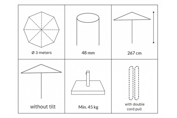 Parasol Sienna 3x3 m - Arena