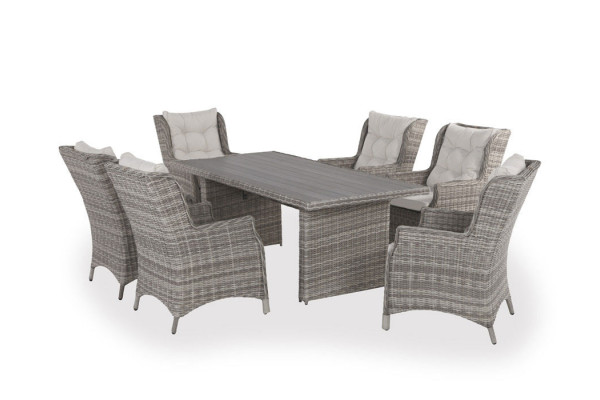 Rio Garden Furniture Set LIGHT GREY - w/ 6...