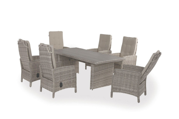 Rio LIGHT GREY Garden Furniture Set w/6...