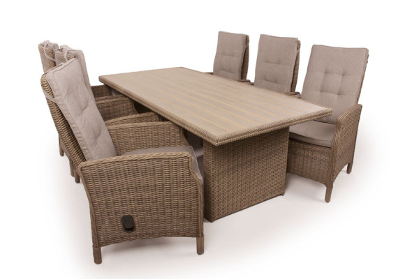 Rio Dusty Garden Furniture Set w/6 Reclining...