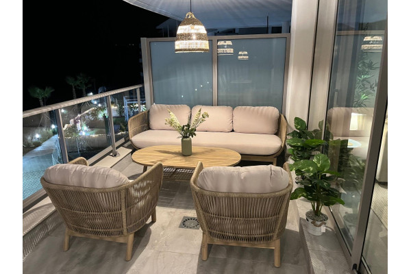 Helena Sofa set w/Luka coffee table GREY/WHITE