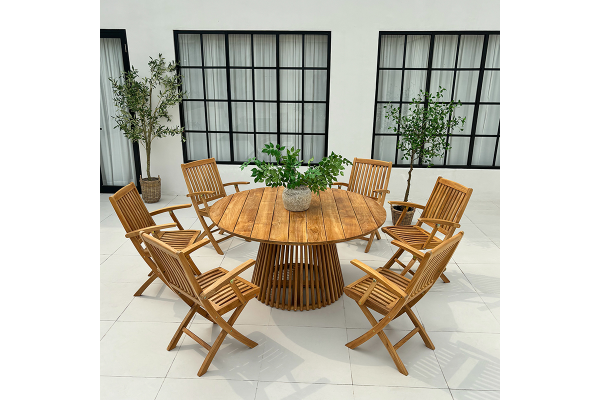 Luna Garden Furniture Set TEAK – 150 cm w/ Mia...