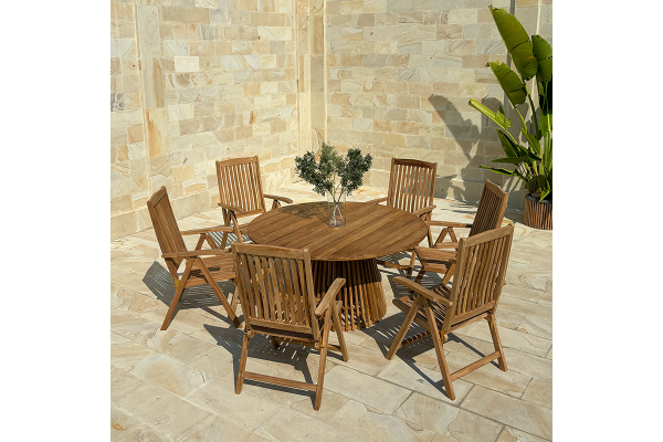 Luna 150 cm Devon Teak Garden Furniture Set