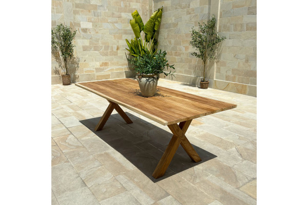 Maxi table top100x240 cm + X-Legs CORE TEAK
