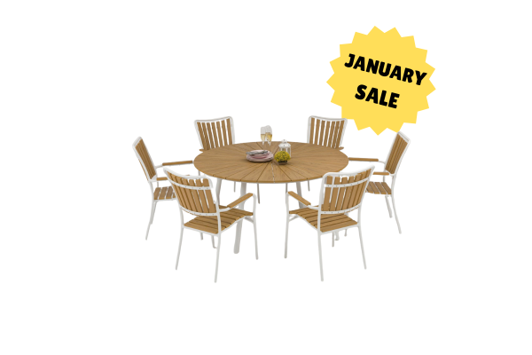 DaneLine Adam Garden Furniture Set WHITE...