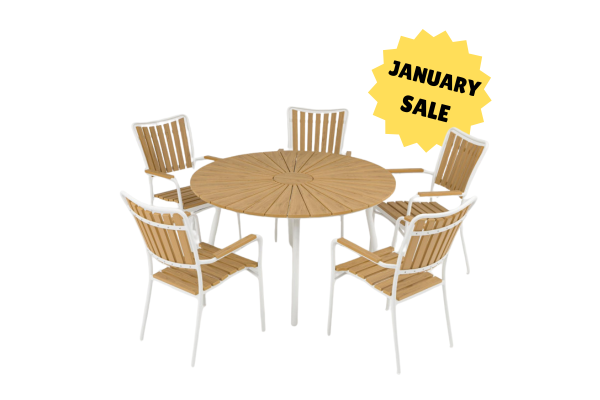 DaneLine Adam Garden Furniture Set WHITE...