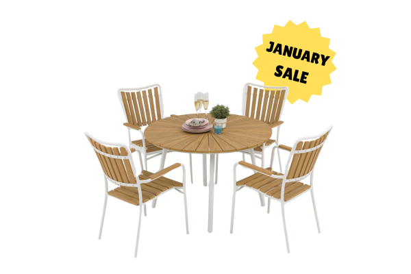 DaneLine Adam Garden Furniture Set WHITE...