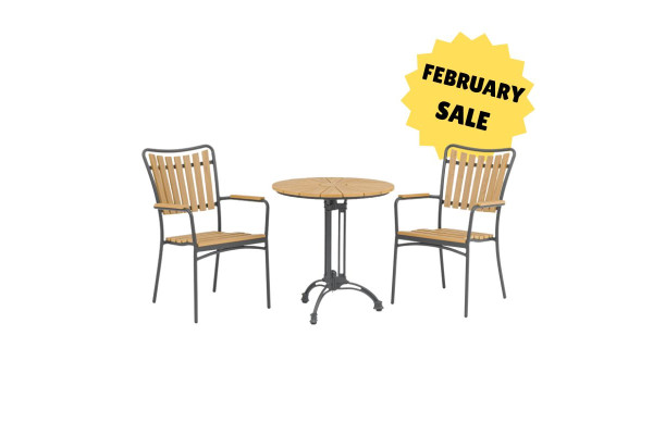 DaneLine Adam Café Set GREY NONWOOD – 70 cm w/2...