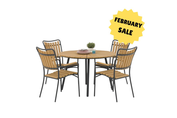 DaneLine Adam Garden Furniture Set GREY NONWOOD...