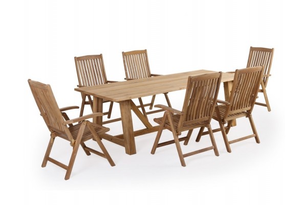 Hercules Plank Table with Devon High Chairs Set...