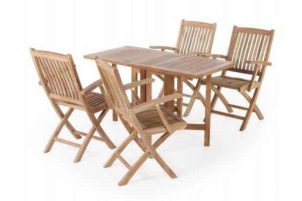 Marstal Garden set w/4 Mia chairs w/armrests -...