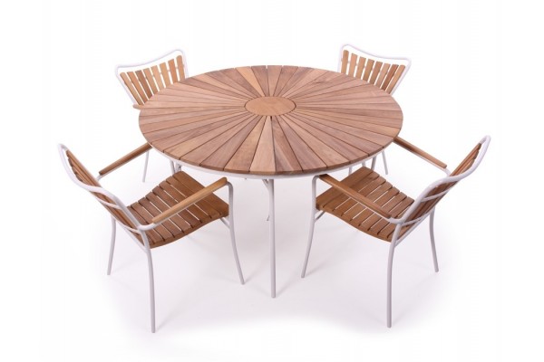 Barcelona 130 cm WHITE Round - Garden furniture...