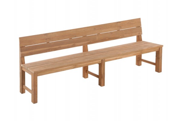 Duncan 290 cm Back rest bench - Core teak