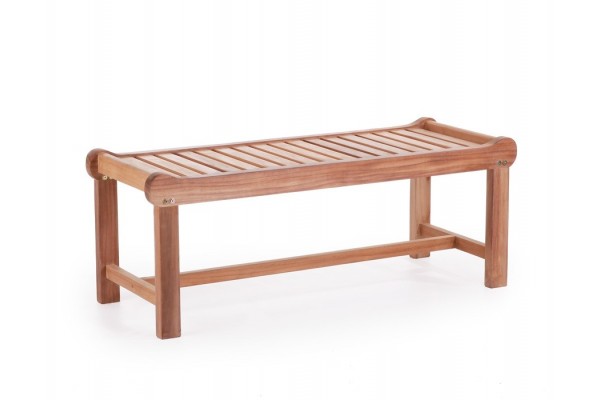 Teak spa bench - outside