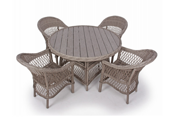 Valencia LIGHT GREY garden set 4 chairs and...