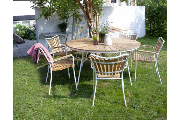 Barcelona 150cm WHITE  Round Garden furniture set