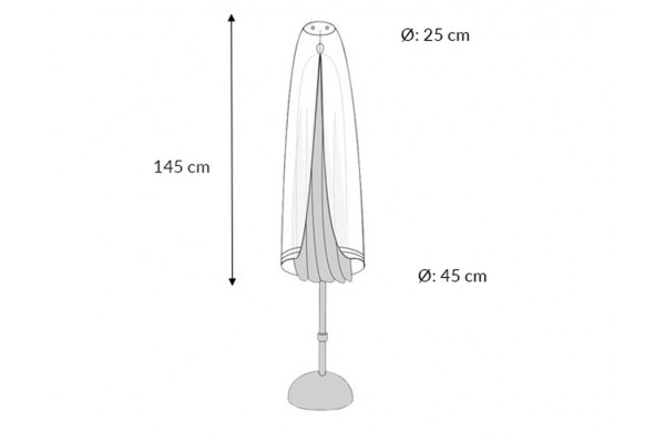 Coverage for market parasol round 2 to 2,5 meter