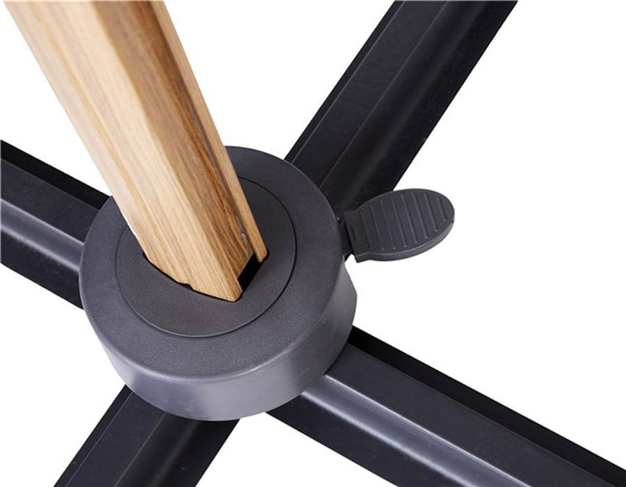 Helle Hanging Parasol – 3x3 m - Wooden look - LIGHT GREY
