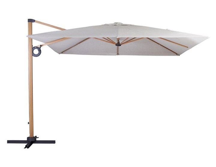 Helle Hanging Parasol – 3x3 m - Wooden look - LIGHT GREY