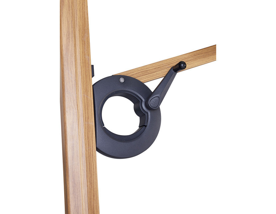 Helle Hanging Parasol – 3x3 m - Wooden look - LIGHT GREY